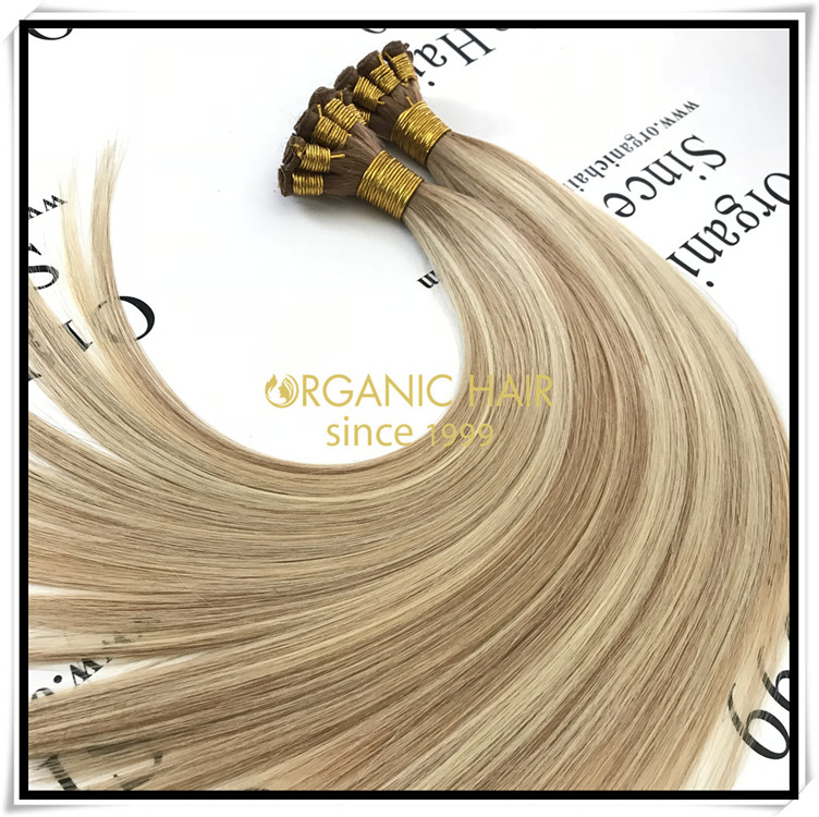 Human hair full cuticle double drawn piano color C012